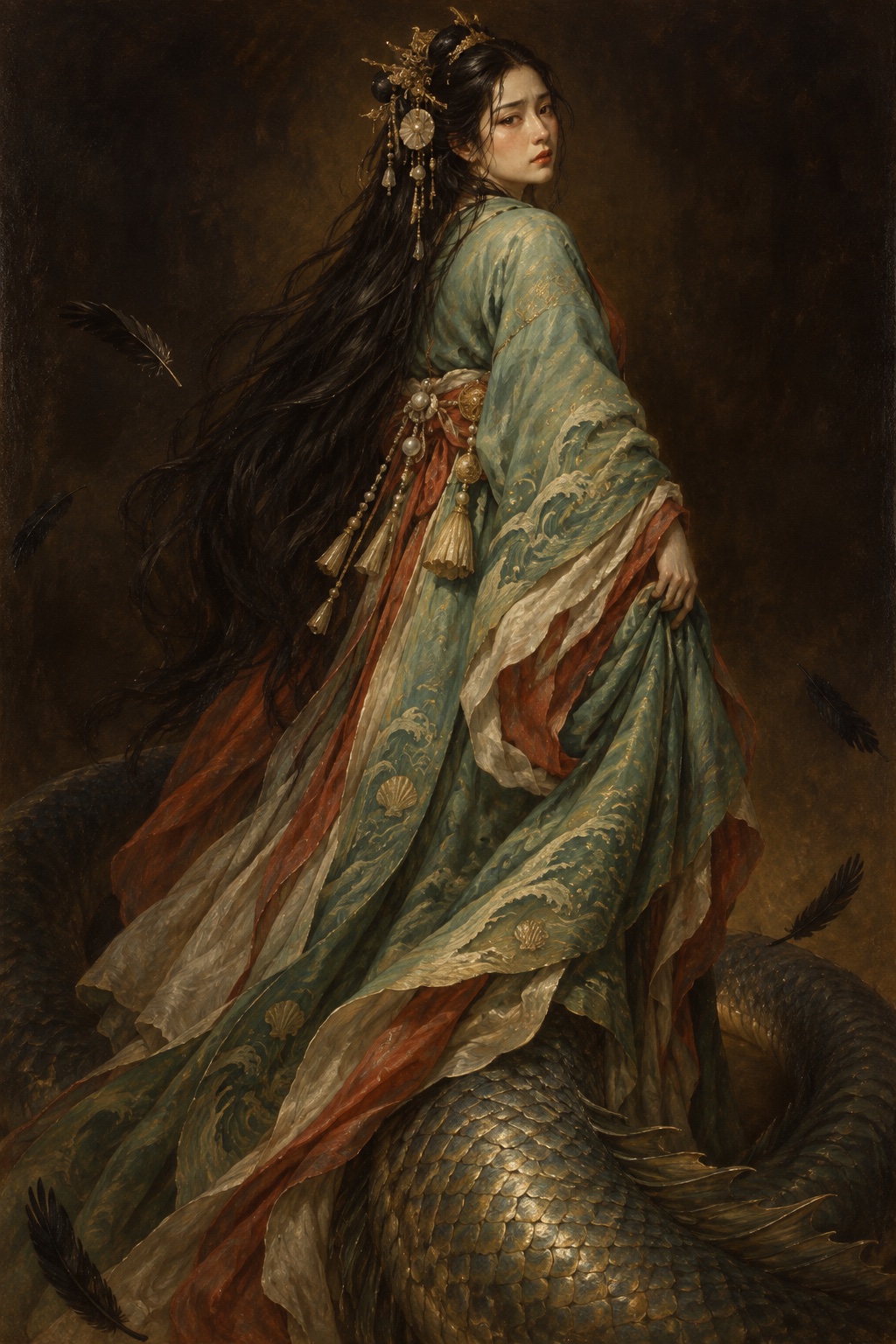 Depiction of Toyotama-hime