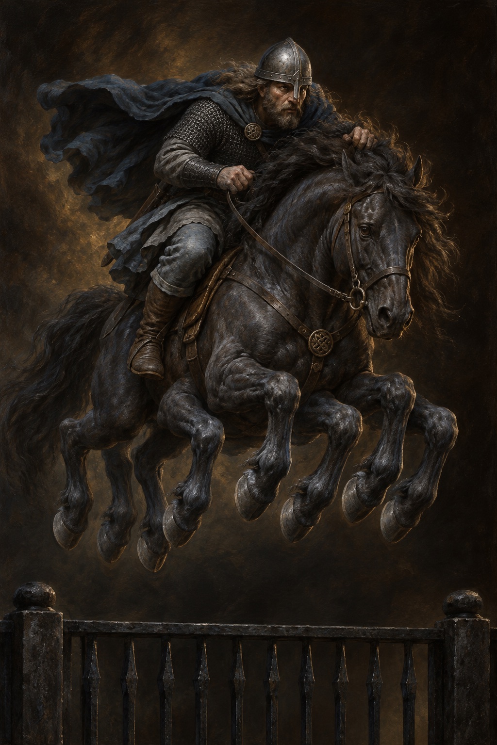 Depiction of Hermóðr